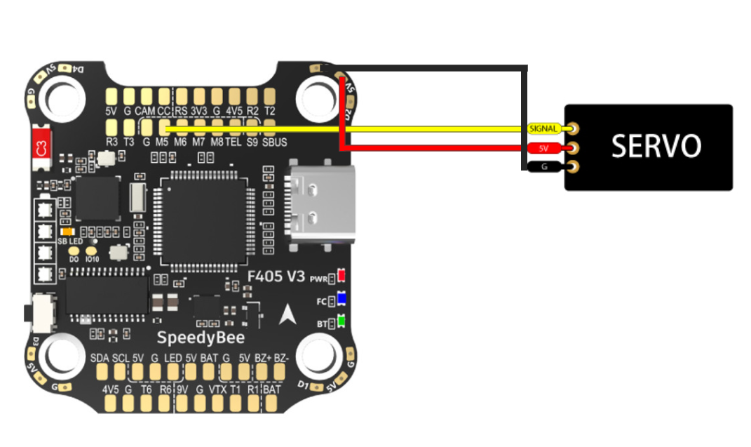 How does F405v3 FC use servos (INAV)? SpeedyBee